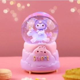 Resim Kuromi İçi Dönmeli Püskürtmeli Işıklı Müzikli Kar Küresi Büyük Bo 