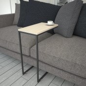 Resim Pasific Home Callen Yan Sehpa, Metal Tekerlekli Yan Sehpa ,Meşe 
