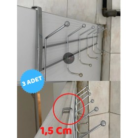 Resim Mirvano - Klasik Tip Kapı Arkası Askısı Dar Kapı Askısı 12 Topçuklu 3 Adet 