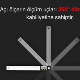 Resim Normadia Dijital Açı Ölçer 30CM, 360° Dönebilir, Hassas ve Kullanışlı Ölçüm Cihazı 