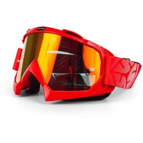 Resim ebakbak Motosiklet Kross Gözlüğü Lüx Mod Polikarbonat Lens Profesyonel Cross Gözlük Red 