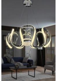 Resim Eliza Tek Top Led Avize - - Kumandasız / Krom Krom 