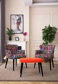 Resim LOVİSSE HOME 3lü Berjer Set Tekli Koltuk, Siyah Ayak + Bench Balkon, Ofis, Bekleme, Güzellik Merkezi, Çay Seti 