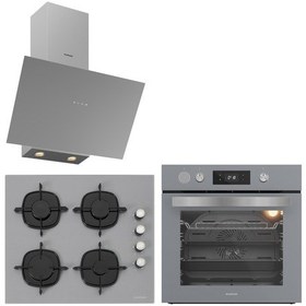 Resim Silverline BO65P4S01- CS5700E6S01 - 3481 Flam Gri Cam Ankastre Set 