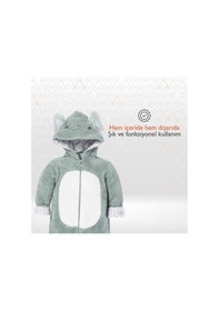 Resim Gezenbebe Hero Kahraman Kapüşonlu Welsoft Bebek Tulum Gri 