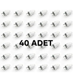 Resim İNWATT Erkek Fiş 40 Adet Topraklı Yüksek Dayanımlı Beyaz 