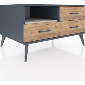 Resim Kronos Şifonyer Tek Raflı 3 Çekmeceli 88x59x48 Antrasit-aytaşı/çam Aytaşı/çam 