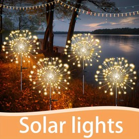 Resim 8 Aydınlatma Modlu Yüksek Kaliteli Solar LED Akıllı Işıklar, Festival Dekorasyon Işıkları, Bahçe Yolları ve Villalar İçin DIY Şekilli Dış Mekan Aydınlatması, Havai Fişekler 