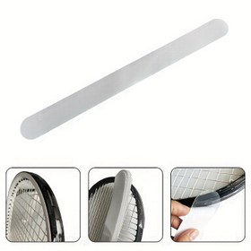 Resim 1 adet Yüksek Kaliteli TPU Şeffaf Tenis Raketi Paddle Baş Koruma Bandı - Şeffaf, Dayanıklı & Kolay Uygulanabilir Sürtünme Azaltma Stickerı, 37.01*3.51cm, Çiziksiz ve Optimal Uyum için Orta Viskozite, Sürtünmeyi Azaltır 