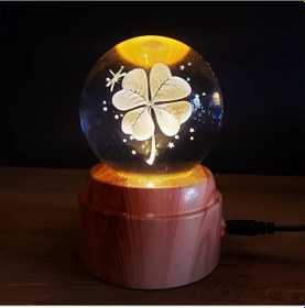 Resim Yonca Tasarımlı Usb Dönen Cam Küre 