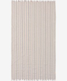 Resim Çizgili Keten Peştemal Kahverengi, Taşıma Çantalı - Kahverengi / 90x190 