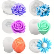 Resim 6 Parça Çiçek Silikon Mum Kalıbı Seti - Gül, Papatya, Gardenya, Lale ve Daha Fazlası | Soya Mumu, Arı Mumu, Reçine için DIY Mumlama | Sevgililer Günü, Anneler Günü, Şükran Günü Hediyesi, Ev Dekoru & Düğün Süslemeleri İçin İdeal 