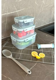 Resim Prima Nova Seoul Taze Ürün Saklama Kabı 3'lü Set Şeffaf 