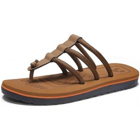 Resim Haki Yaz Parmak Arası Terlik Erkek Kaymaz Vietnam Parmak Arası Terlik Klipsli Plaj Dış Giyim Trendy Rahat Sandalet Haki 