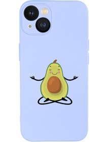 Resim mooodcase Iphone 13 Uyumlu Yogi Avokado Desenli Kamera Lens Korumalı Darbe Emici Silikonlu Lansman Kılıf 