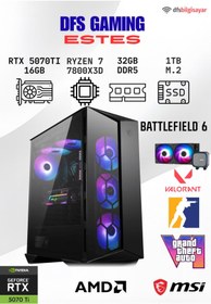 Resim MSI DFS GAMING ESTES RYZEN 7 7800X3D-B650M-RTX 5070 TI 16GB-32GB DDR5 RAM-1TB M.2 SSD-OYUNCU BİLGİSAYARI 