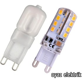 Resim 220 Volt G9 Duy 2-3 Watt Led Kapsül Ampul Beyaz-Sarı Işık 