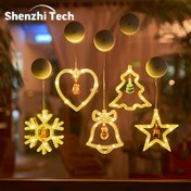 Resim Shenzhi Tech LED Noel Işıkları, Emme Bardak Askı LED Işıkları, Pille Çalışan Duvar Lambası, Pencereler, Yatak Odaları, Partiler ve Düğünler için Noel Süslemeleri 
