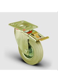 Resim EM01SPRg150F Döner Tablalı Frenli Gri Kauçuk Tekerlek Çap:150 