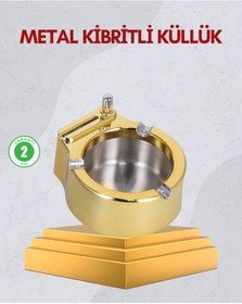 Resim Epilons Paslanmaz Çelik Küllük Çakmaklı Masa Üstü Kullanım 