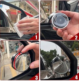 Resim Vantuzlu Oto Kör Nokta Aynası Ayarlanabilir Tak-çıkar Dönerli Prizmatik 360 Derece Krom Çerçeveli 