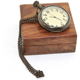 Resim Store Ahşap Kutulu Pirinç Köstekli Saat 7*5 Cm Model 1 