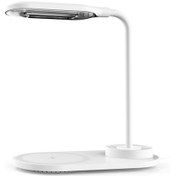 Resim Jeehugo Beyaz Kablosuz Şarjlı Akıllı Gece Lambası - 10w Hızlı Şarj, 3 Seviye Dokunmatik Işık, Telefon Tutucu, Usb Kablolu Pil Yok 