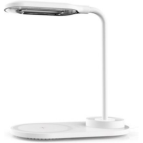 Resim Jeehugo Beyaz Kablosuz Şarjlı Akıllı Gece Lambası - 10w Hızlı Şarj, 3 Seviye Dokunmatik Işık, Telefon Tutucu, Usb Kablolu Pil Yok 