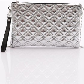 Resim Dgn 4004 Kadin Baklava Dilimi Desenli Portföy Çanta 4004-2337-R13929 Gümüş 