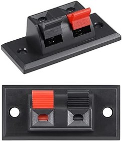Resim 2 li Hoparlör Terminal Soketi Panel Montaj Tip Yaylı Speaker Ses Kablo Bağlantı Birleştirme Konnektörü AC 50V 3A 24-16 AWG 
