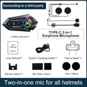 Resim Kebidumei Y12 Pro Motosiklet Kask Interkom Bluetooth Kulaklık 500 M Kablosuz 2 İn 1 Mic 