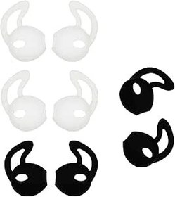 Resim ALXCD iPhone kulaklık için kulak jeli, 4 çift kaymaz yumuşak silikon yedek kulaklık uçları iPhone 7 SE 6s iPhone 6s Plus 5s [spor] (siyah/beyaz) 