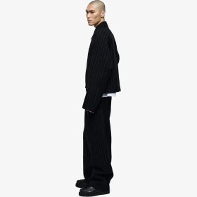 Resim Stripe Wool Pants 'Black' 