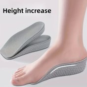 Resim 1 Çift Unisex Gri 3/4 Görünmez Yükseklik Artırıcı Tabanlık, Kaymaz ve Şok Emici Tabanlık, Spor Ayakkabı ve Günlük Ayakkabılar İçin Uygun 