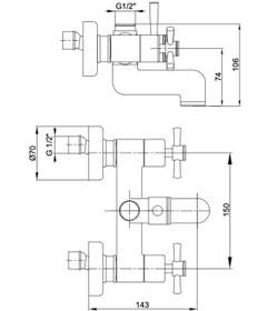Resim Eca Quadrille Banyo Duş Bataryası Altın Gold 102802230 