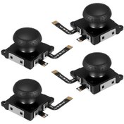 Resim Gaojunshop01 Nintendo Switch Oled Lite İçin 4 Adet Siyah Hall Sensörlü Analog Joystick Yedek Çubuk 