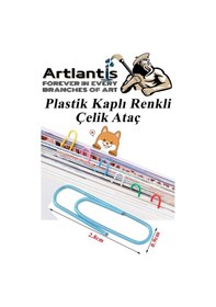 Resim Ataç Renkli Metal Plastik Kaplama 50 Adet Orta Boy 1 Paket Ataş Okul Ofis Belge Düzenleme Paslanmaz Kaplamalı 