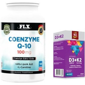 Resim Coenzyme Q-10 100 Mg 180 Tablet Ve Vitamin D3 Vitamin K2 20 Ml 