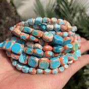 Resim TeoWaki 5-7mm Doğal Göl Mavisi ve Turuncu İmparator Taşları - Takı Yapımı İçin Gevşek Boncuklar, DIY Kolyeler, Bilezikler, Küpeler - Kadınlar İçin İdeal Hediye, Moda Aksesuarları | Canlı Boncuk Tasarımı | Pürüzsüz Dokulu, Pil Yok 