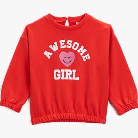Resim Kız Bebek Baskılı Sweatshirt Pamuklu 
