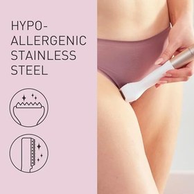 Resim Panasonic ES-WM31 5'i 1 arada çok amaçlı tıraş makinesi, vücut ve bikini bölgesi, kadınlar için tüy alıcı, kadın tıraş makinesi, 5 başlık, IPX7 su geçirmez, ıslak ve kuru, pille çalışır (1 x AA 