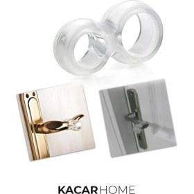 Resim Tek 5 Adet Şeffaf Silikon Kapı Durdurucu Tutucu Pencere Kolu Stoperi Kapı Kolu Tamponu 