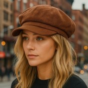 Resim Kadınlar için Kadife Newsboy Şapka - Kahve Kahverengi Vintage Sekizgen Beret Şapka, Yumuşak Katlanabilir Kışlık Kadife Şapka (Esnek Değil), Elde Yıkanabilir & Katlanabilir, Günlük/Resmi Kullanım İçin, Ressam Tarzı Yumuşak ve Dayanıklı Kadife Şapka 