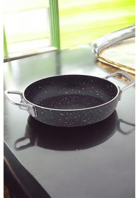 Resim Gökdil Cantef Yanmaz Yapışmaz 20 Cm Metal Kulplu Granit Omlet Tava Siyah 