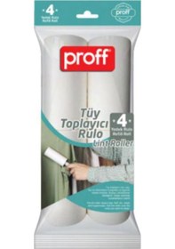 Resim Proff Evcil Hayvan Yapışkanlı Rulo Tüy Toplayıcı 4'lü Yedek Rulo - 4 X 50 Yaprak Beyaz 
