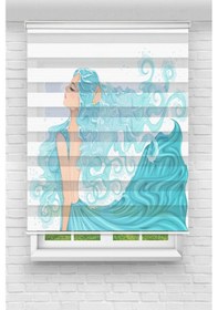 Resim Perdecizade Enxboy Deniz Kızı Dijital Baskılı Zebra Perde-cocuk Odası-stor Perde Pz-721 Renkli 