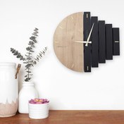 Resim Yedi Home & Decor Wooden Ahşap Modern El Yapımı Duvar Saati - Siyah - 45x50 cm 