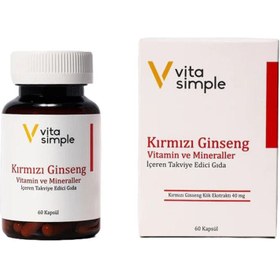 Resim Vita simple kırmızı ginseng vitamin ve mineraller i̇çeren takviye edici gıda 60 kapsül 