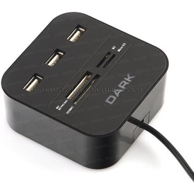 Resim Dark Usb 2.0 Çoklu Kart Okuyucu Ve 3Xusb 2.0 Çoklayıcı Hub (Siyah) 