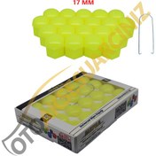 Resim A Kalite Mefsa Bijon Kapağı Düz 17 Mm Fosfor Sarı 20 Li Set 
